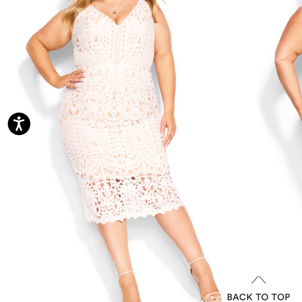 City Chic White Lace Dress